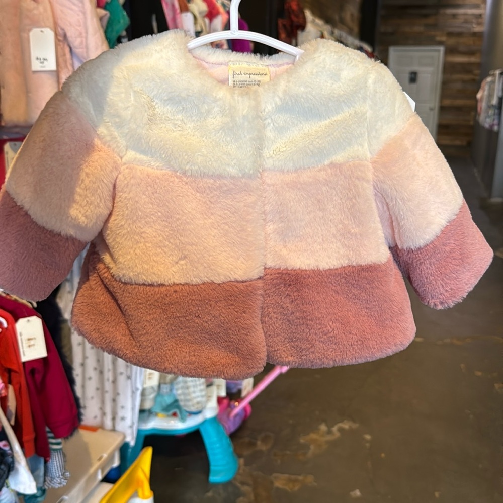 First impressionsFaux Fur Coat Pink Shades